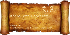 Karpelesz Henriett névjegykártya